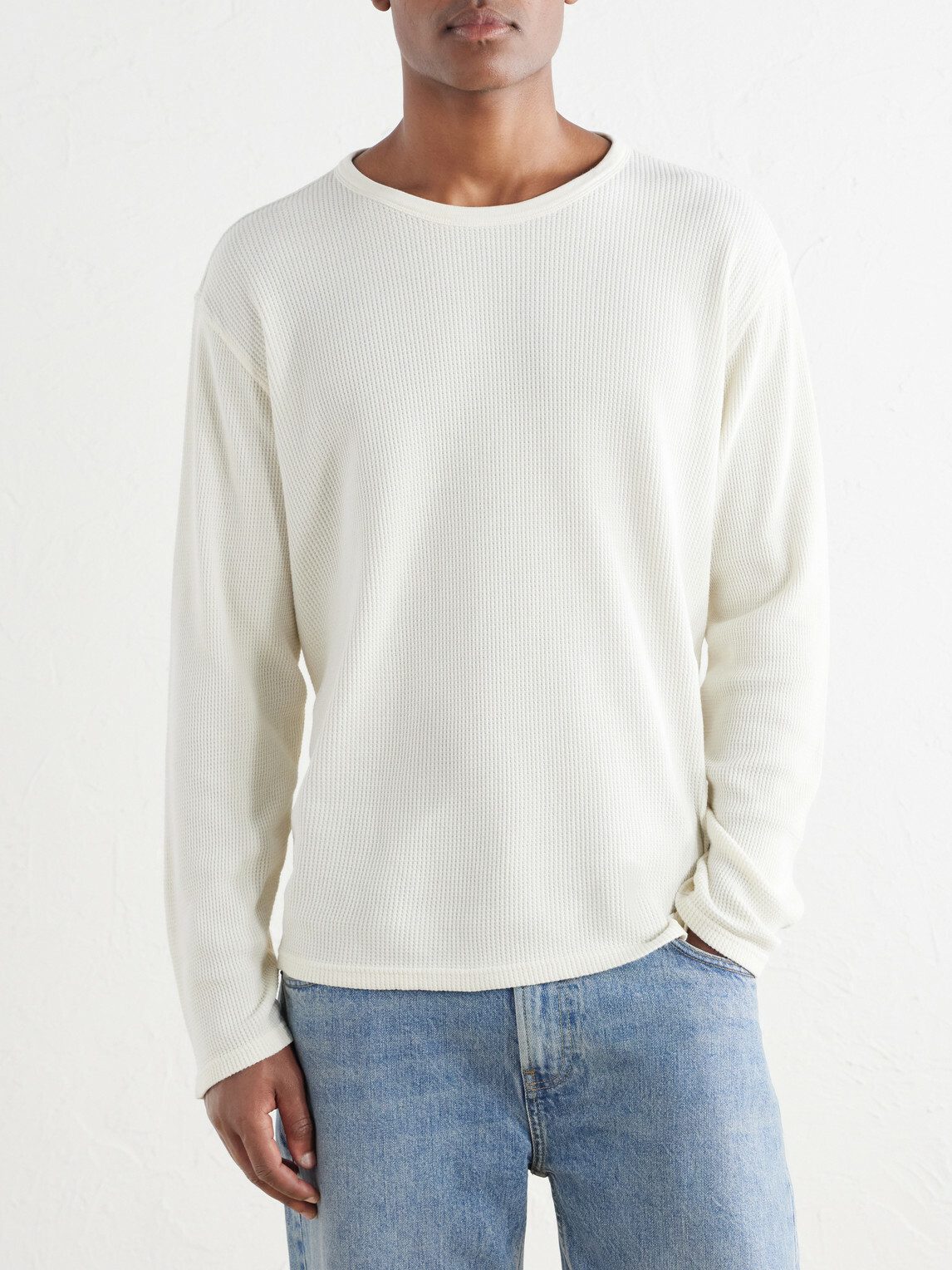 Hartford - Waffle-Knit Cotton T-Shirt - Neutrals