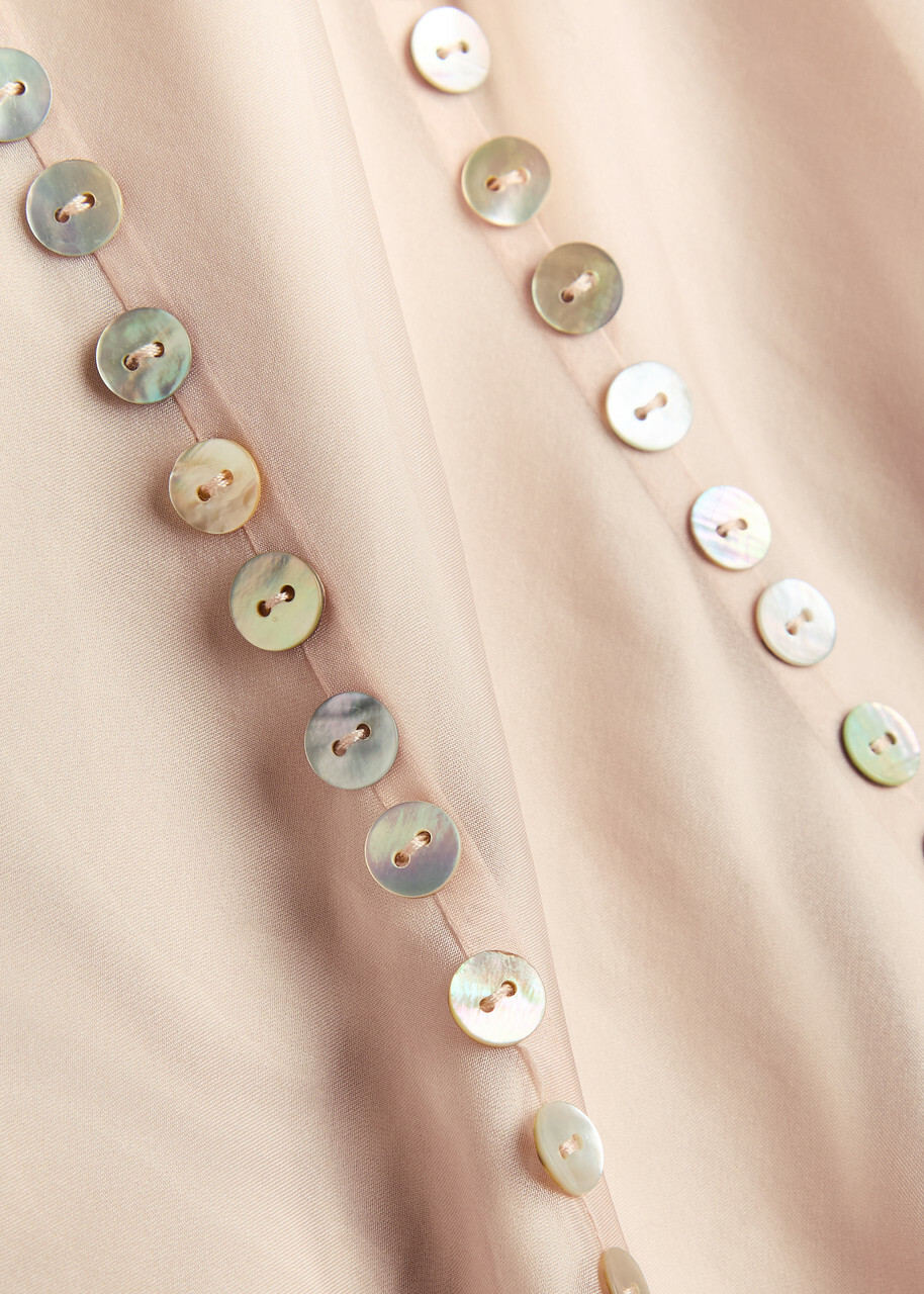 Staud Greta Embellished Silk-chiffon Maxi Dress Light Pink