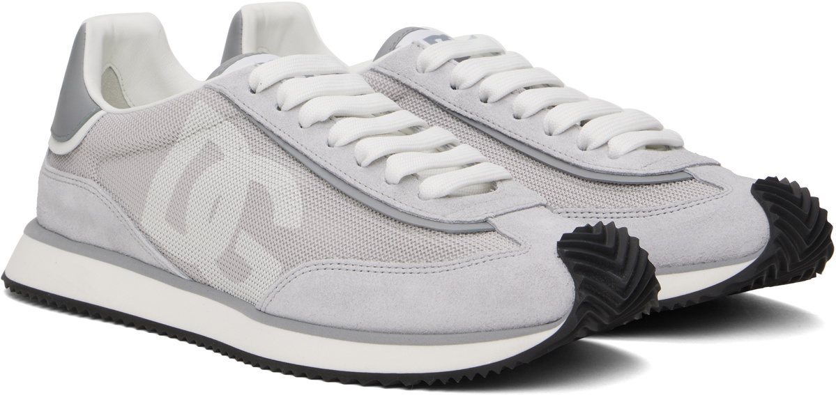 Dolce&Gabbana Gray Mixed-Material 'DG' Cushion Sneakers