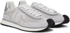 Dolce&Gabbana Gray Mixed-Material 'DG' Cushion Sneakers