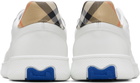 Burberry White Leather & Check Terrace Sneakers​