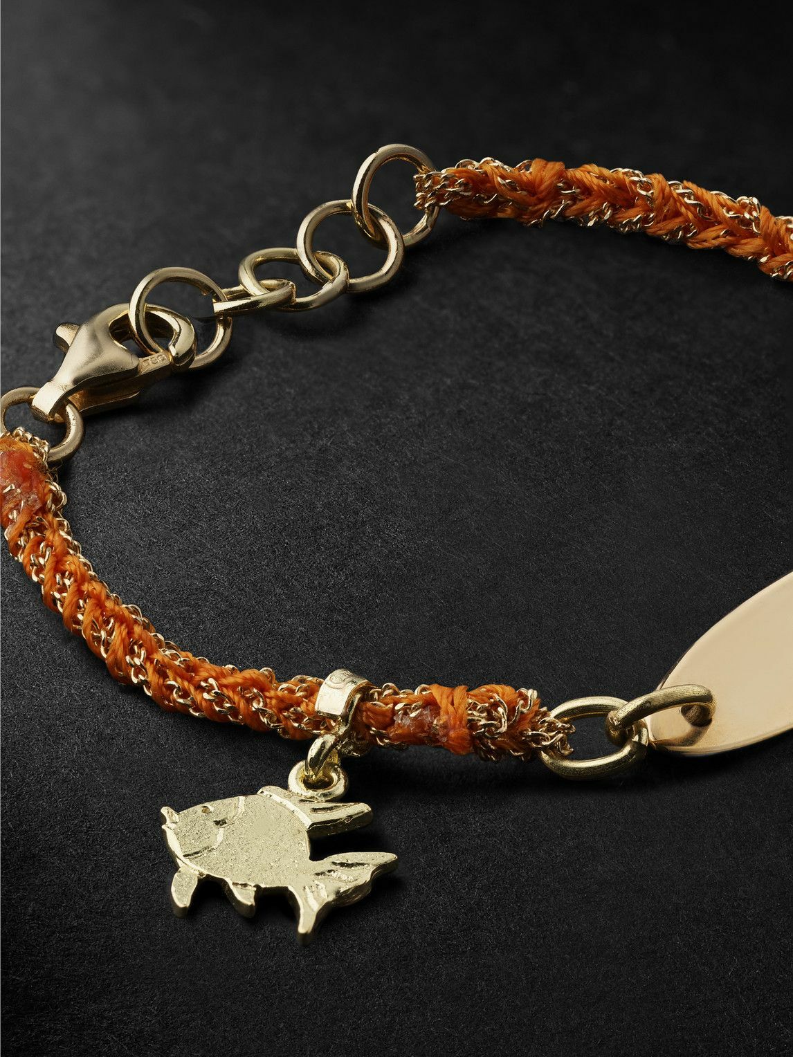 Carolina Bucci - Kids Lucky ID Tag Fish Gold and Silk Bracelet