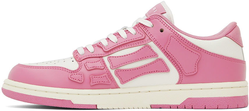 AMIRI Skel-Top Low White / Pink Low Top Sneakers - Sneak in Peace