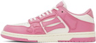 AMIRI White & Pink Skel Low-Top Sneakers
