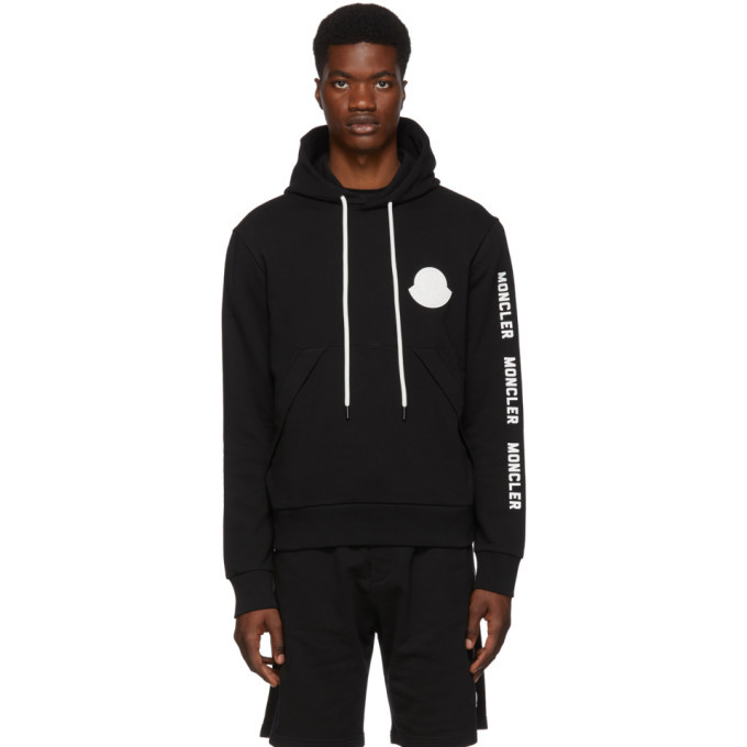 MONCLER | LOGO HOODIE BLACK (8~10A) ロゴパーカー Moncler Black Logo Hoodie Moncler