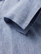 Greg Lauren - Distressed Patchwork Cotton-Chambray Shirt Jacket - Blue