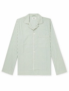 TEKLA - Striped Organic Cotton-Poplin Pyjama Shirt - Green