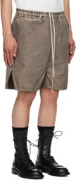 Rick Owens DRKSHDW Gray Hollywood Long Boxers Butt Zipp Shorts