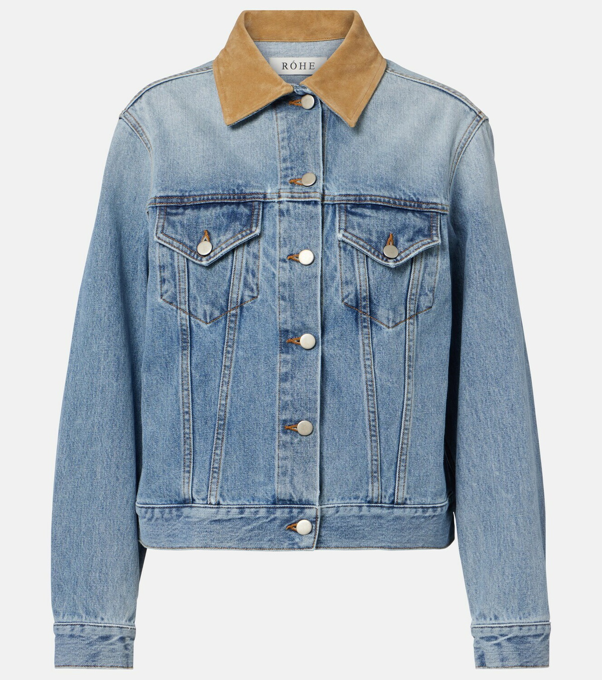 Róhe Suede-trimmed denim jacket