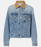 Róhe Suede-trimmed denim jacket