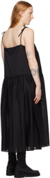 AMOMENTO Black Shirred Maxi Dress
