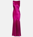 Nina Ricci Open-back silk-blend satin maxi dress