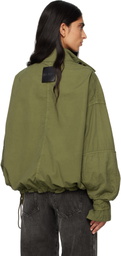 The Attico Green Overdyed Bomber Jacket