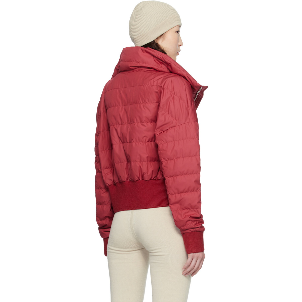 Rick Owens Moncler + Rick Owens Red Cropped Down Jacket
