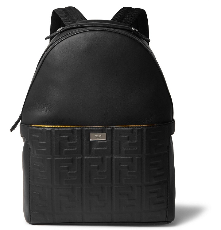 Photo: Fendi - Peekaboo Logo-Embossed Leather Backpack - Black