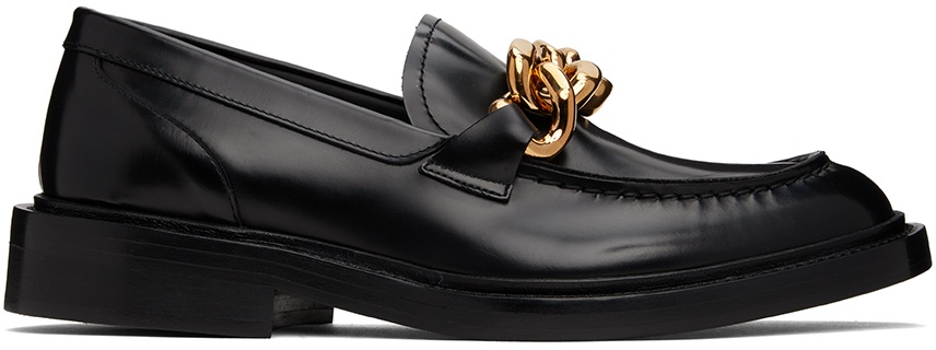 Versace Black Curb Chain Loafers Versace