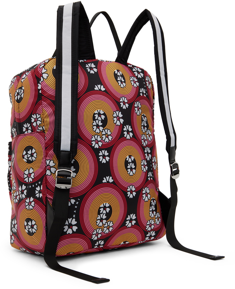 Marni Kids Pink & Orange Allover 70s Circles Backpack