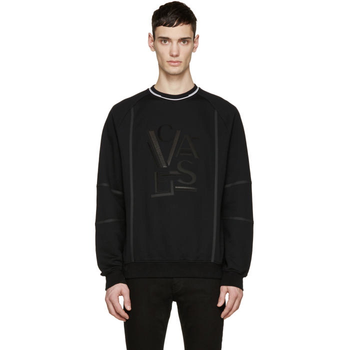 Photo: Versace Black Leather Logo Pullover