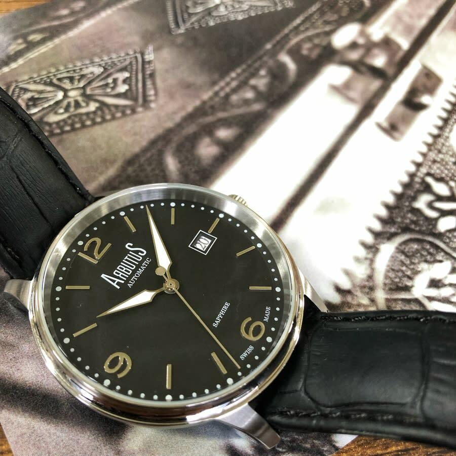 Arbutus Swiss-made Collection Automatic Black Dial Mens Watch ARS1609SBB