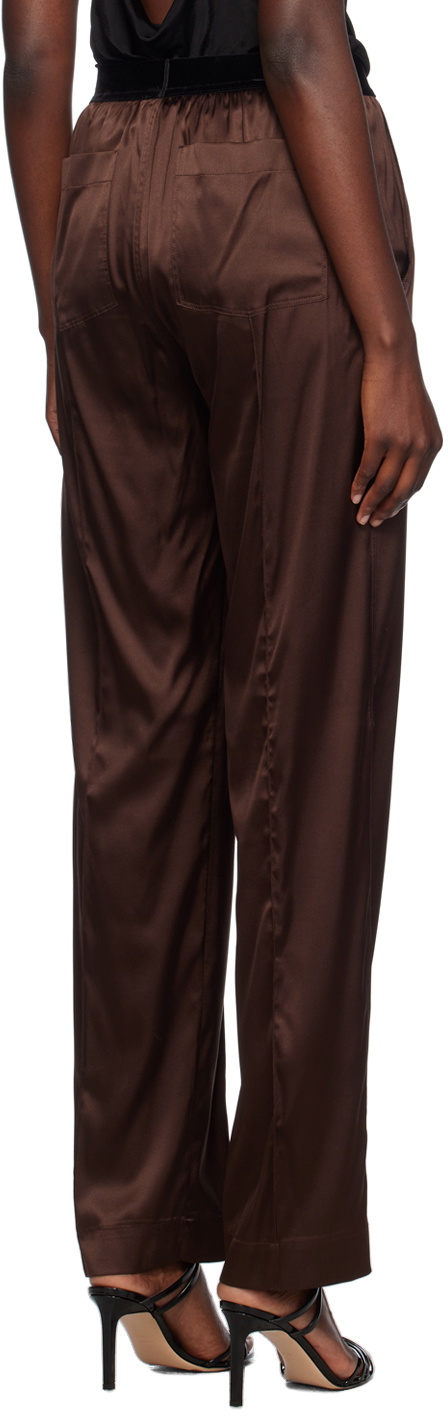 TOM FORD Brown Stretch Silk Pyjama Pants