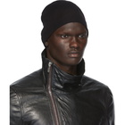 Rick Owens Black Wool Medium Rib Beanie