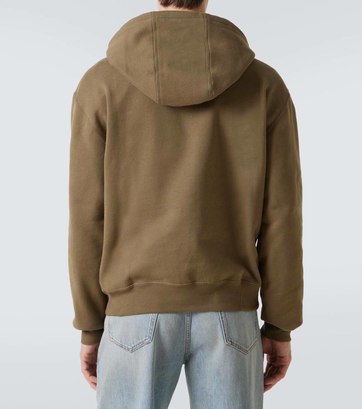 Saint Laurent Logo embroidered cotton fleece hoodie