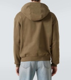 Saint Laurent Logo embroidered cotton fleece hoodie