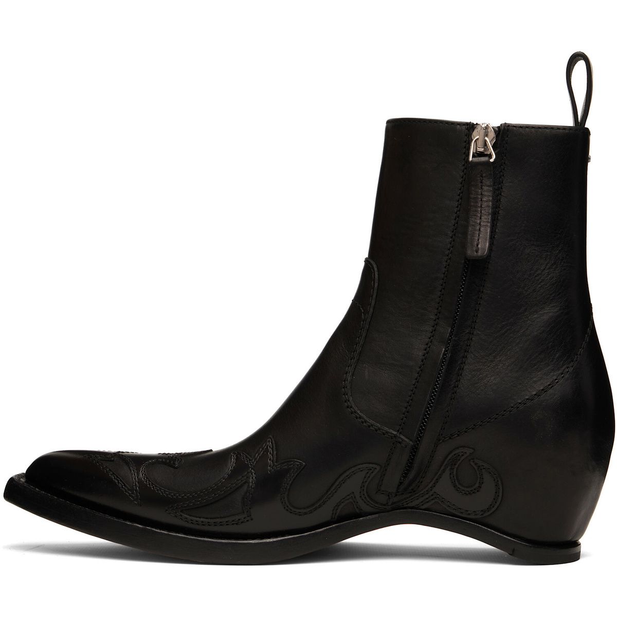 Maison Margiela Black Heel-Less Western Flame Boots