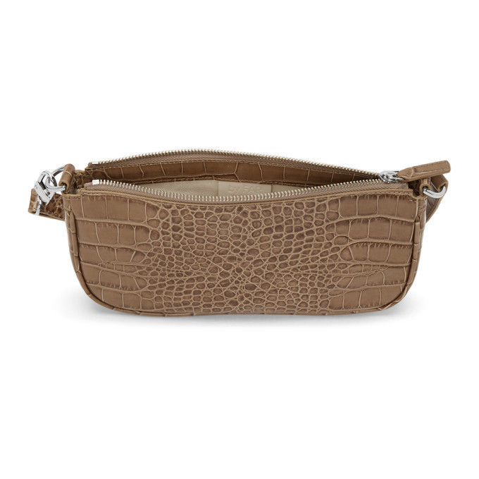 BY FAR Taupe Croc Rachel Bag By Far