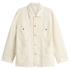 Auralee Men's Wool Cotton Linen Ox Work Jacket in Off White