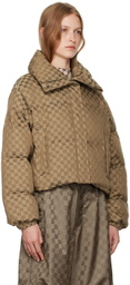 MISBHV Beige Jacquard Monogram Puffer Jacket