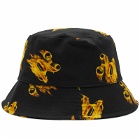 Palm Angels Men's Burning Monogram Bucket Hat in Black