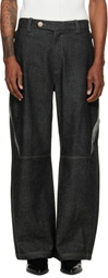 NULLUS Black Low Poly Shift Jeans