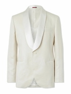 Brunello Cucinelli - Shawl-Lapel Satin-Trimmed Linen Tuxedo Jacket - Neutrals