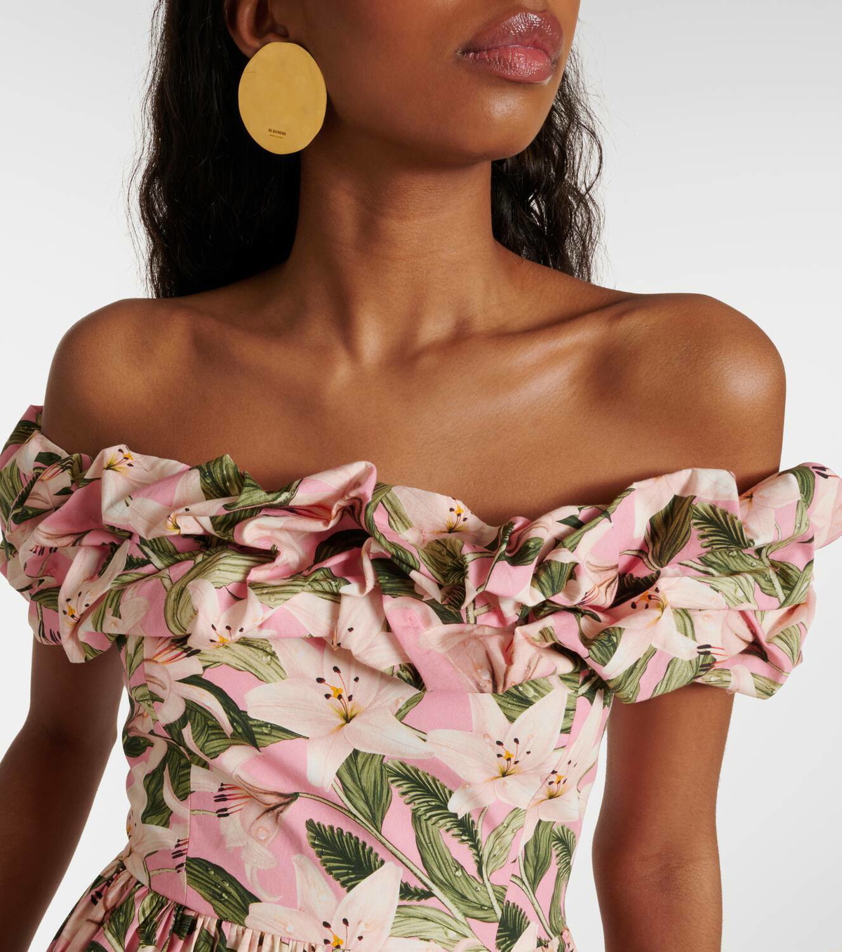 agua by agua bendita espliego floral cotton maxi dress Espliego floral cotton maxi dress in orange - Agua By Agua Bendita