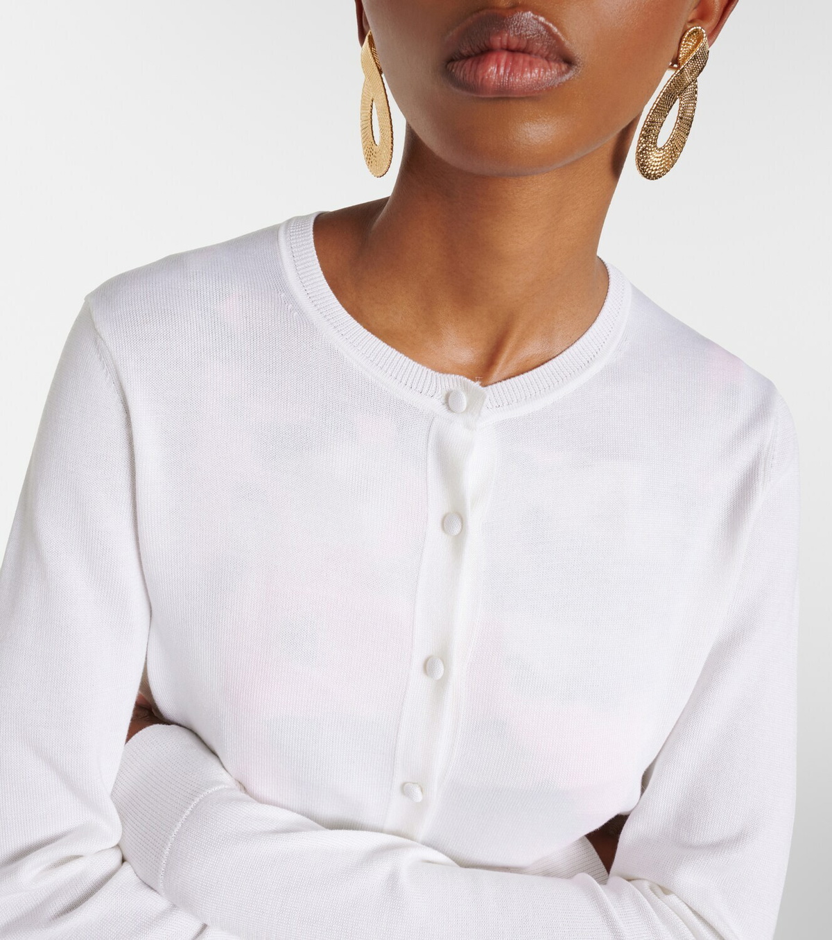 Carolina Herrera Cropped silk and cotton cardigan