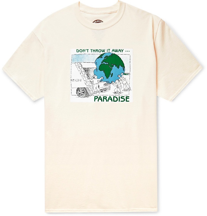 Photo: PARADISE - Don't Throw it Away Printed Cotton-Jersey T-Shirt - Neutrals