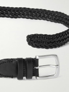 Mr P. - 3cm Woven Leather Belt - Black