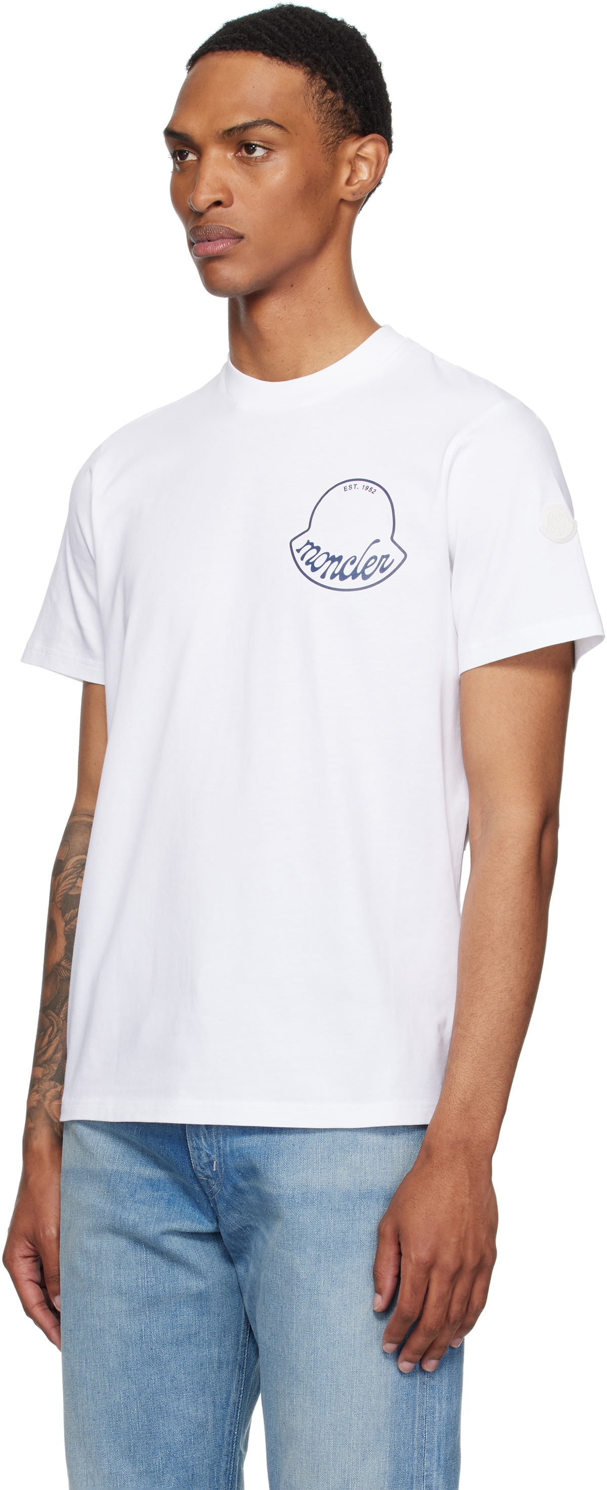 Moncler White Logo Cotton T-shirt Moncler
