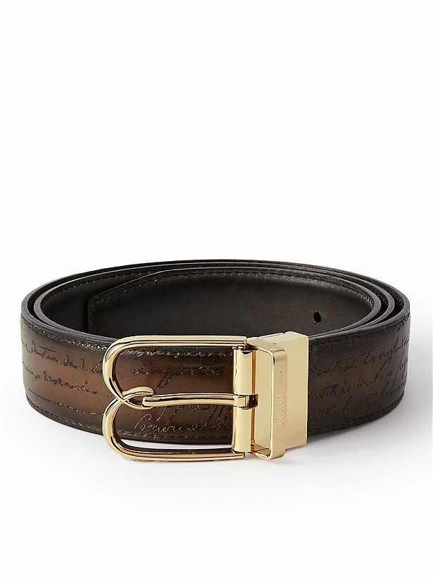 Photo: Berluti - Scritto 3.5cm Leather Belt - Brown