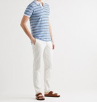 ORLEBAR BROWN - Jarrett Striped Cotton-Terry Polo Shirt - Blue