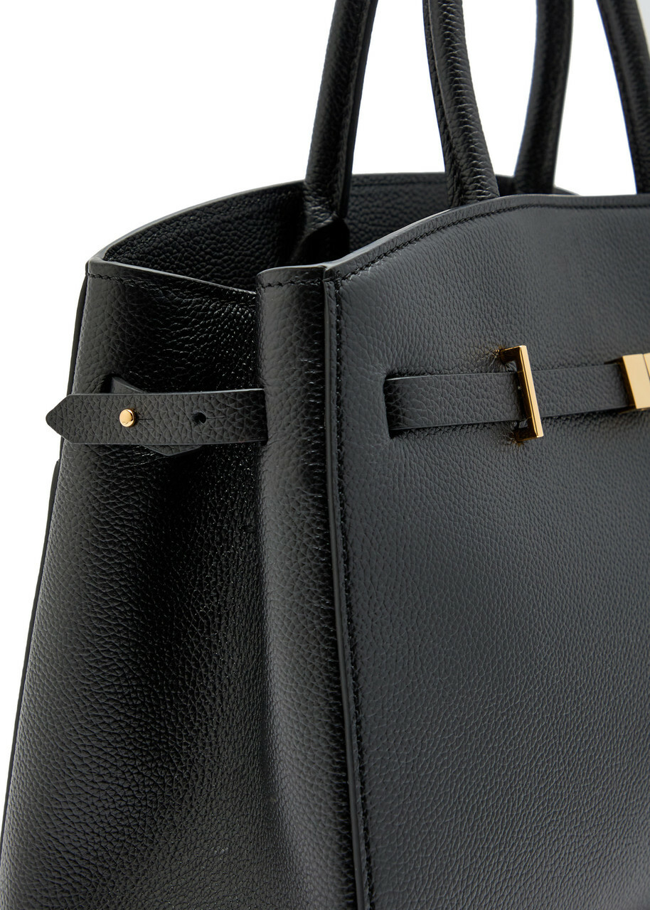 Demellier The Hudson Midi Grained Leather top Handle bag - Black - One Size