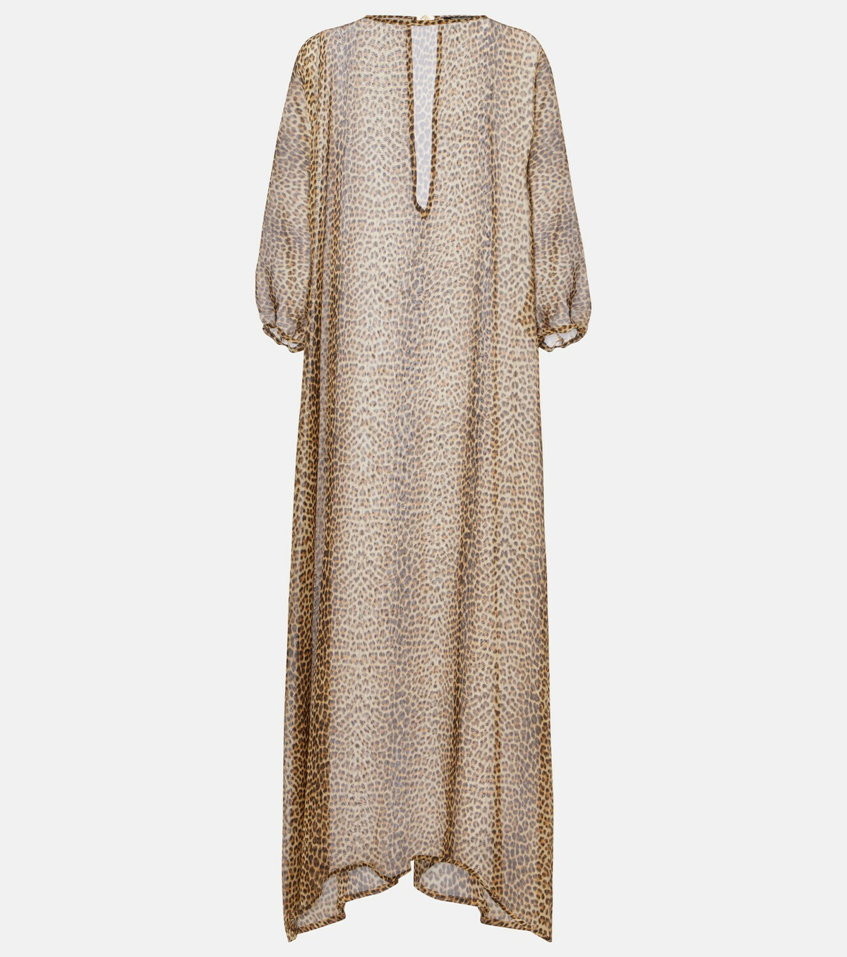 Roberto Cavalli Leopard-print semi-sheer silk kaftan