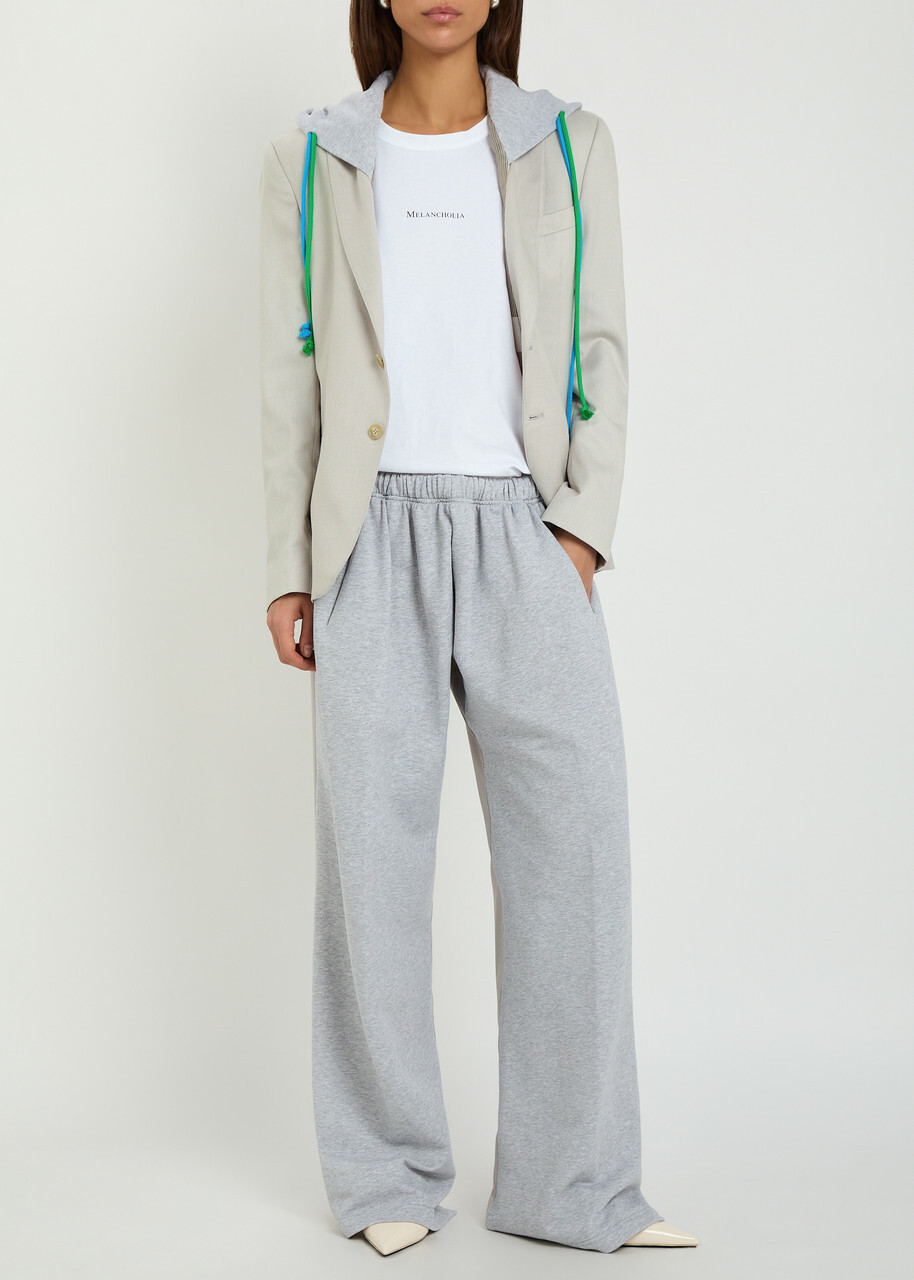 Bettter Layered Hooded Wool-bend Blazer Grey