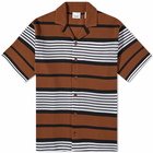 Burberry Men's Triple Stripe Woven Vacation Shirt in Dark Birch Brown