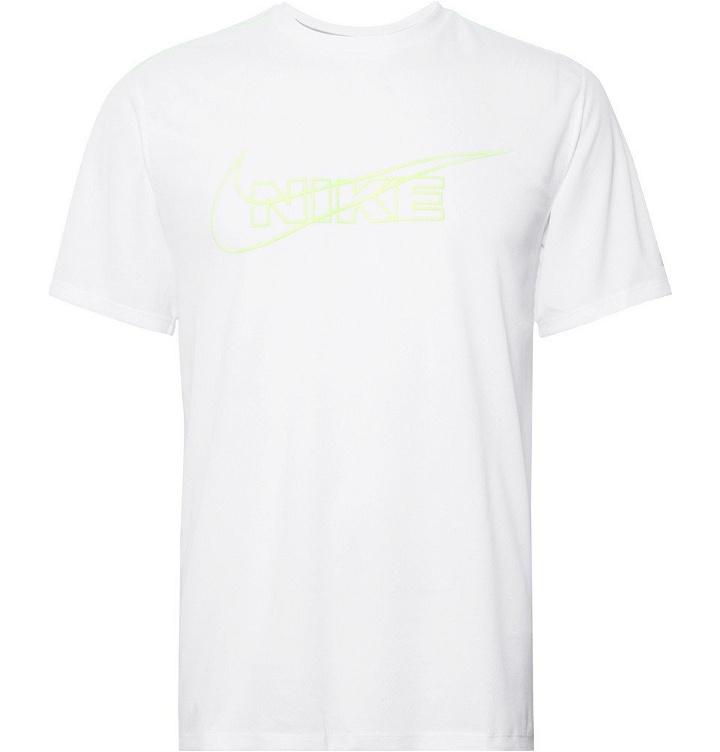 Photo: Nike Running - Logo-Print Breathe Dri-FIT Mesh T-Shirt - White