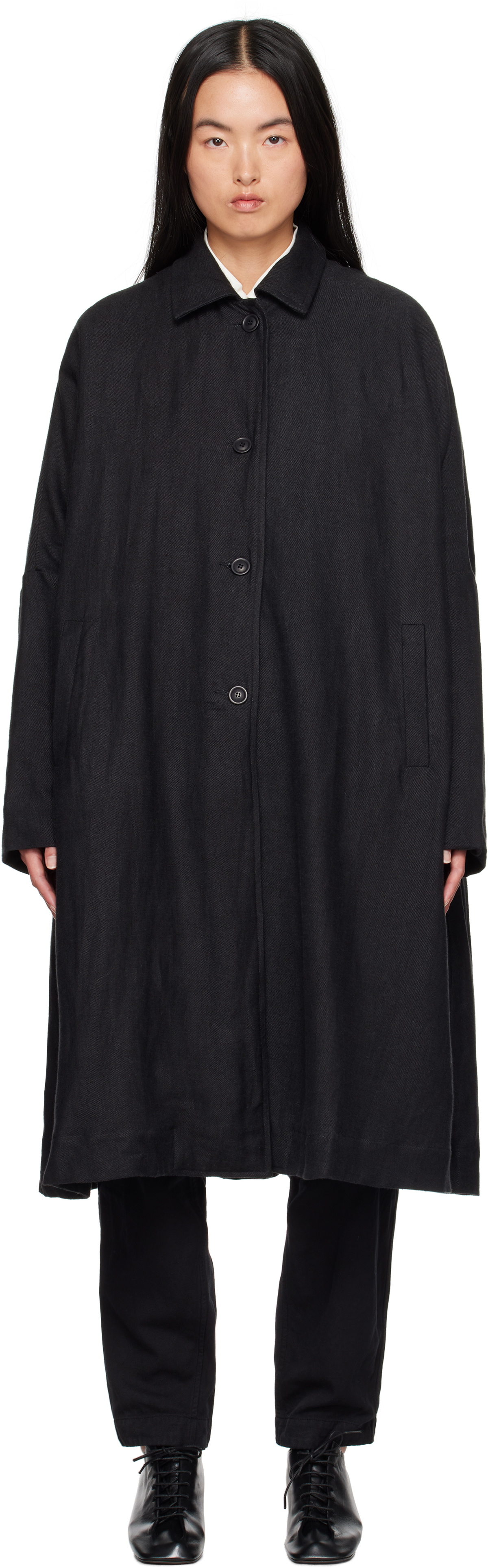 CASEY CASEY Black Atomless Coat CASEY CASEY