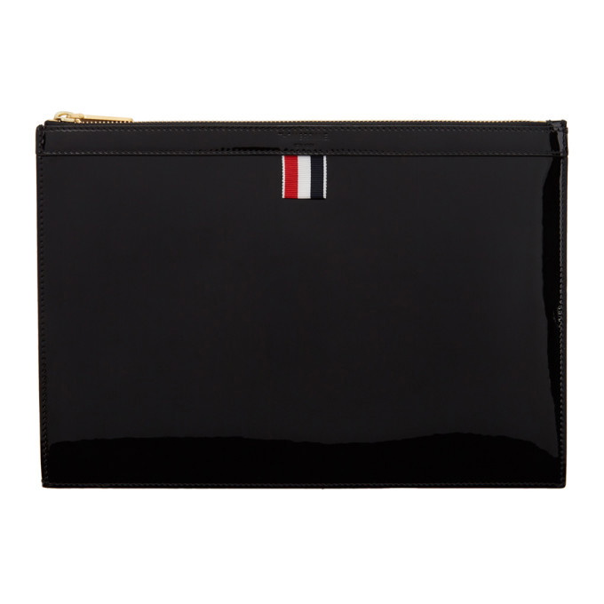Photo: Thom Browne Black Small Gusset Zipper Tablet Holder