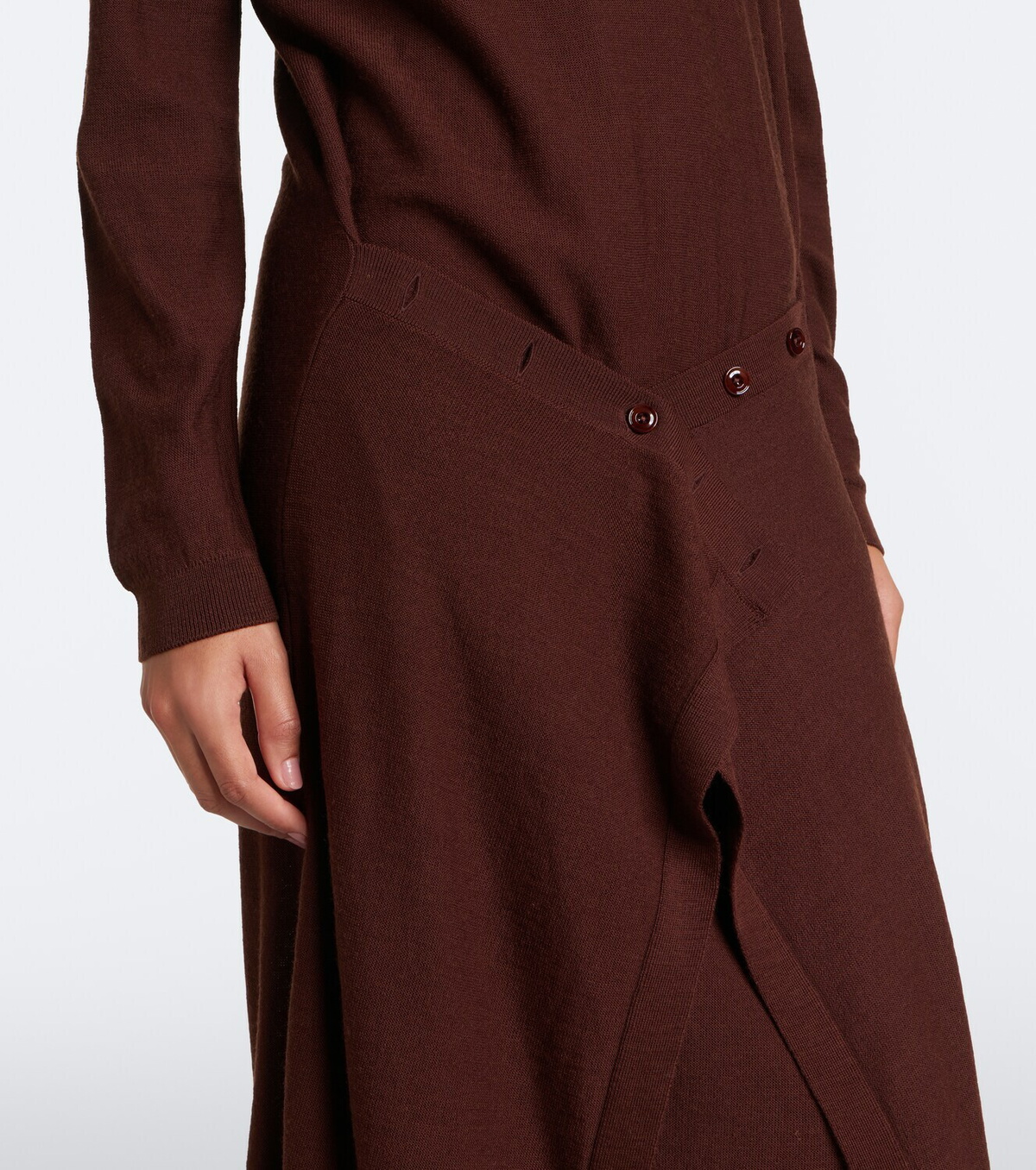 Lemaire Deconstructed wool-blend midi dress