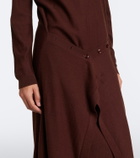 Lemaire Deconstructed wool-blend midi dress